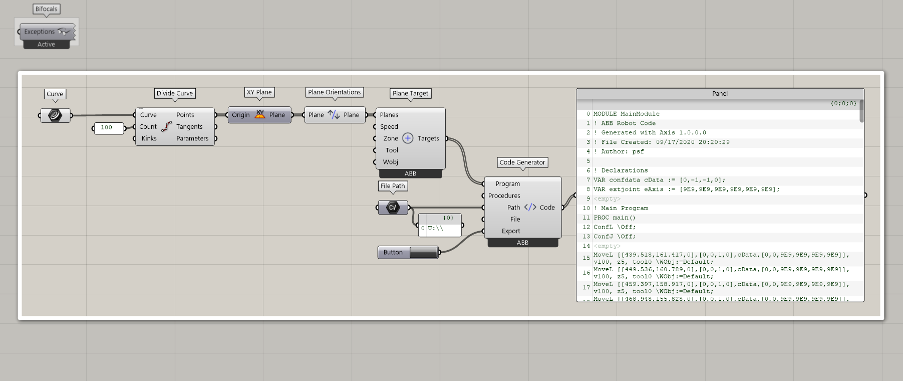 Code generation component with export options